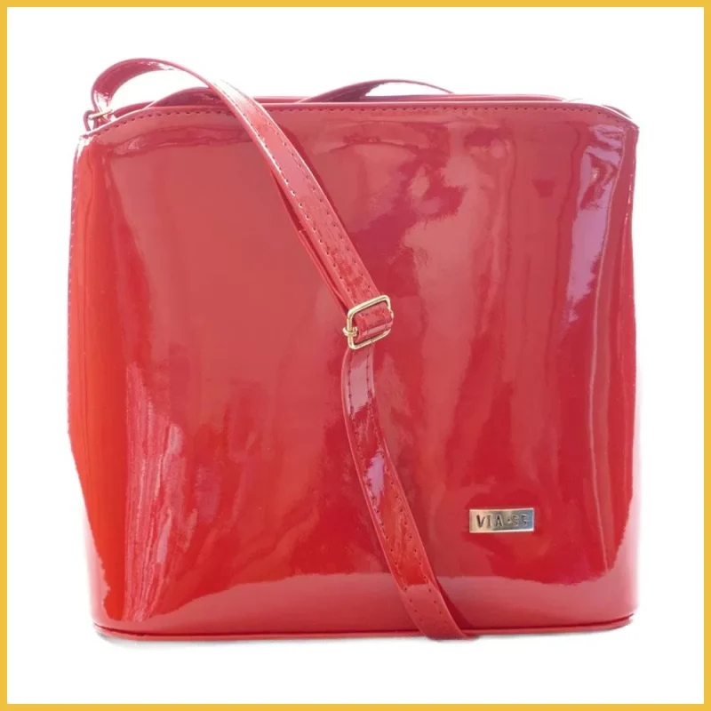 Piros lakk női táska